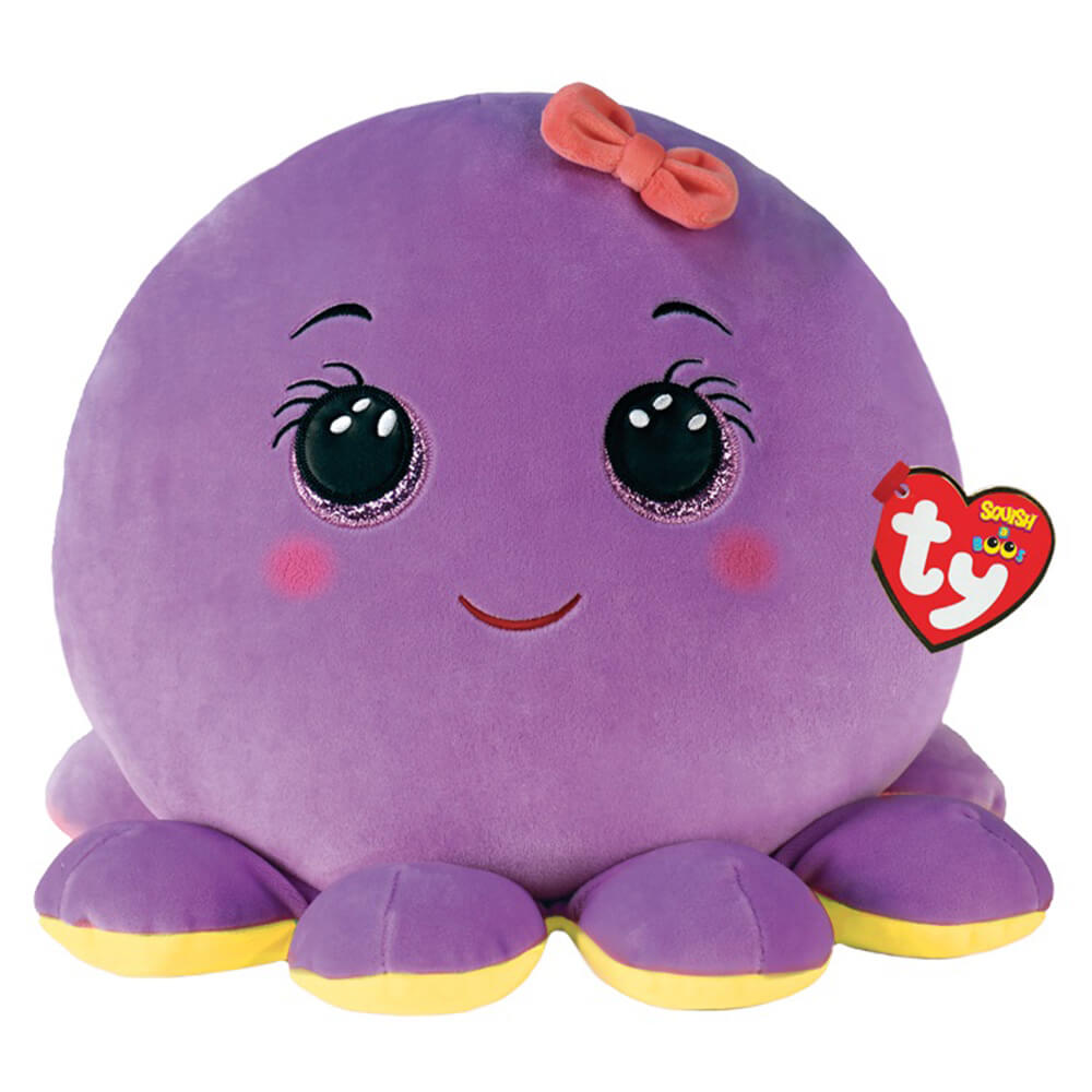 Ty Squishy Beanies Octavia the Purple Octopus 14" Squish Plush