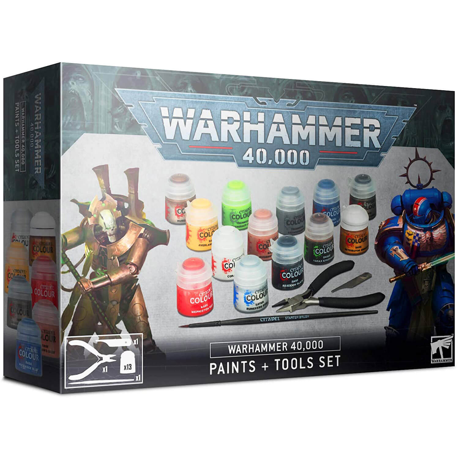 Warhammer 40k Paints and Tools Set (Ultramarines vs Necrons)