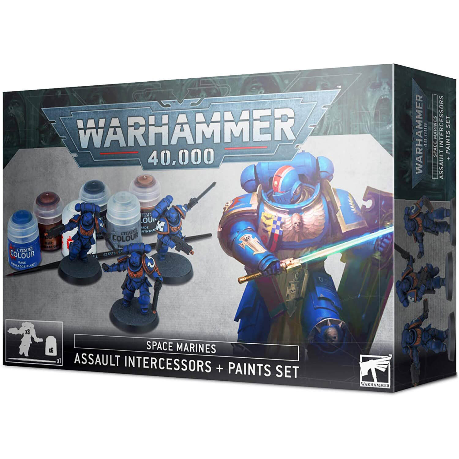 Warhammer 40,000 Space Marines Assault Intercessors and Paint Set