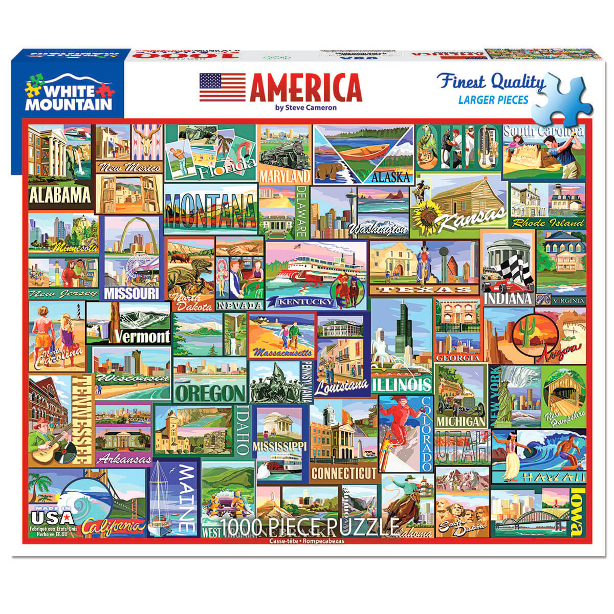 White Mountain Puzzles America 1000 Piece Jigsaw Puzzle