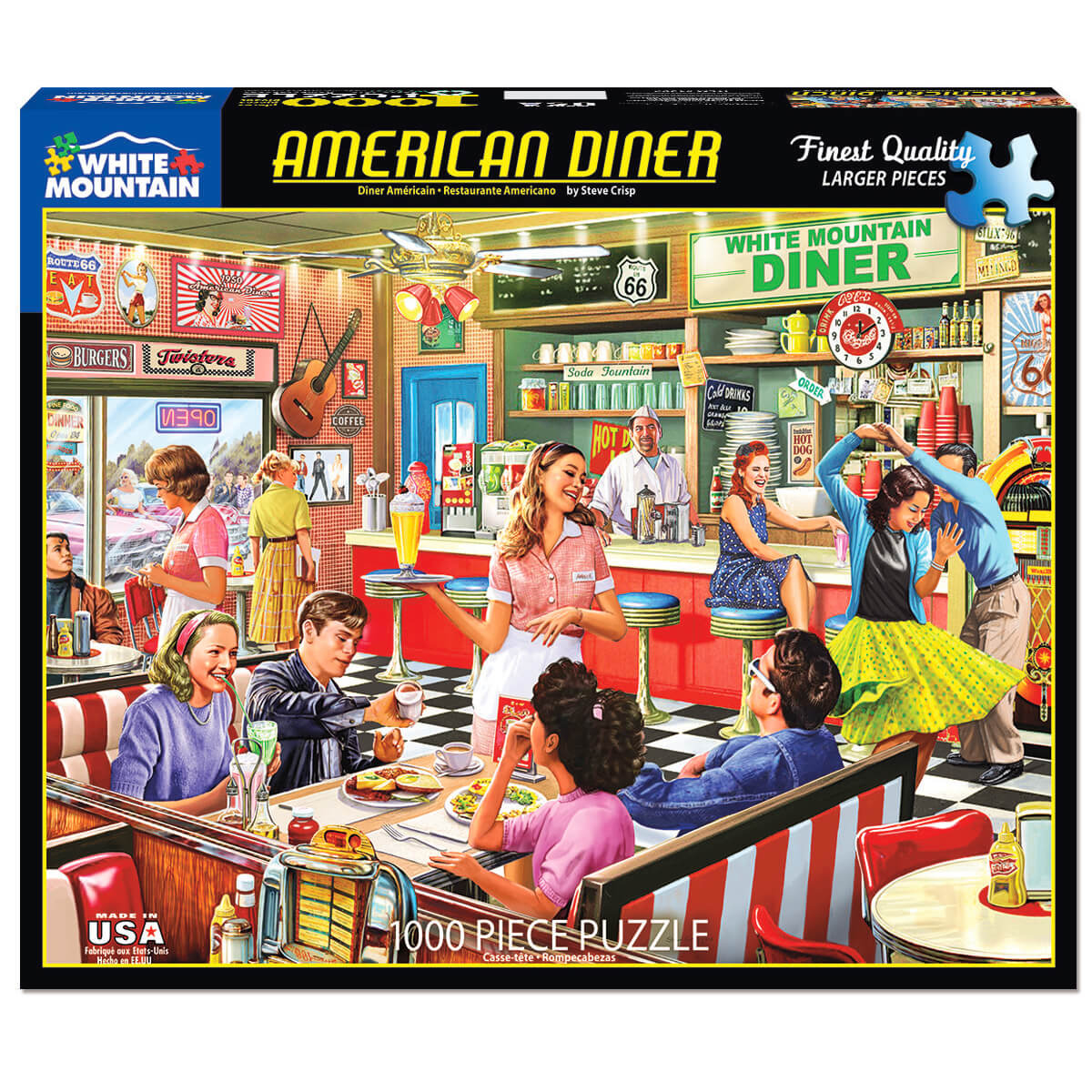 White Mountain Puzzles American Diner 1000 Piece Jigsaw Puzzle