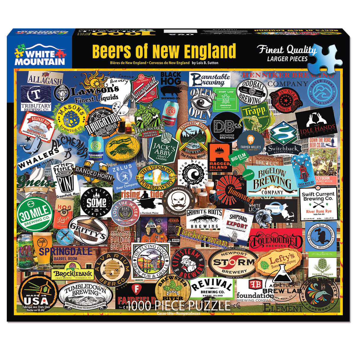 White Mountain Puzzles Beer's of New England 1000 Piece Puzzle