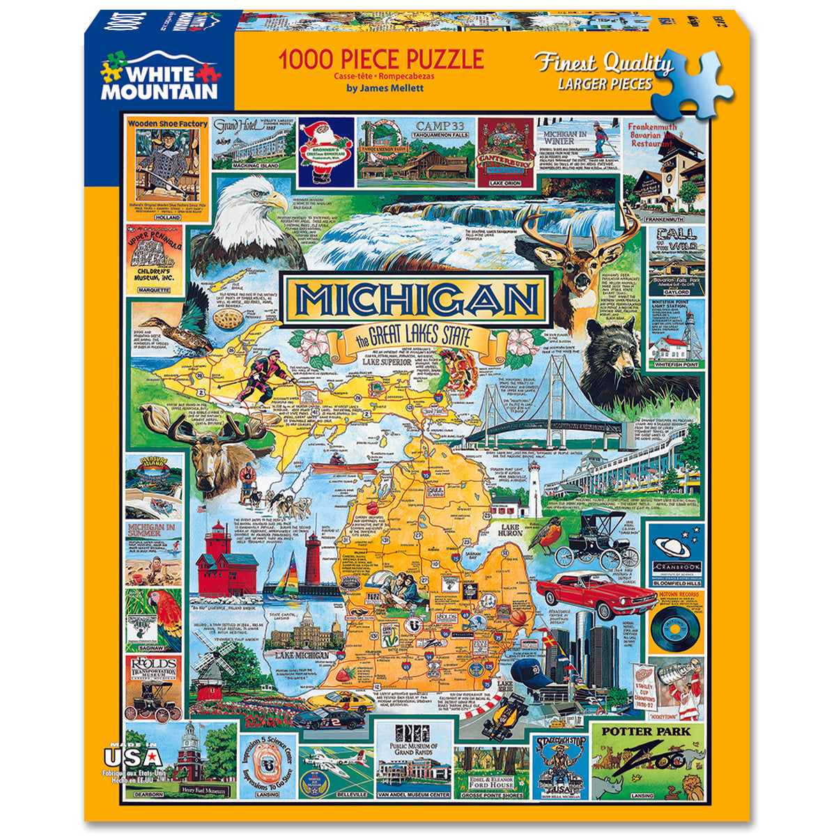 White Mountain Puzzles Best of Michigan 1000 Piece Jigsaw Puzzle