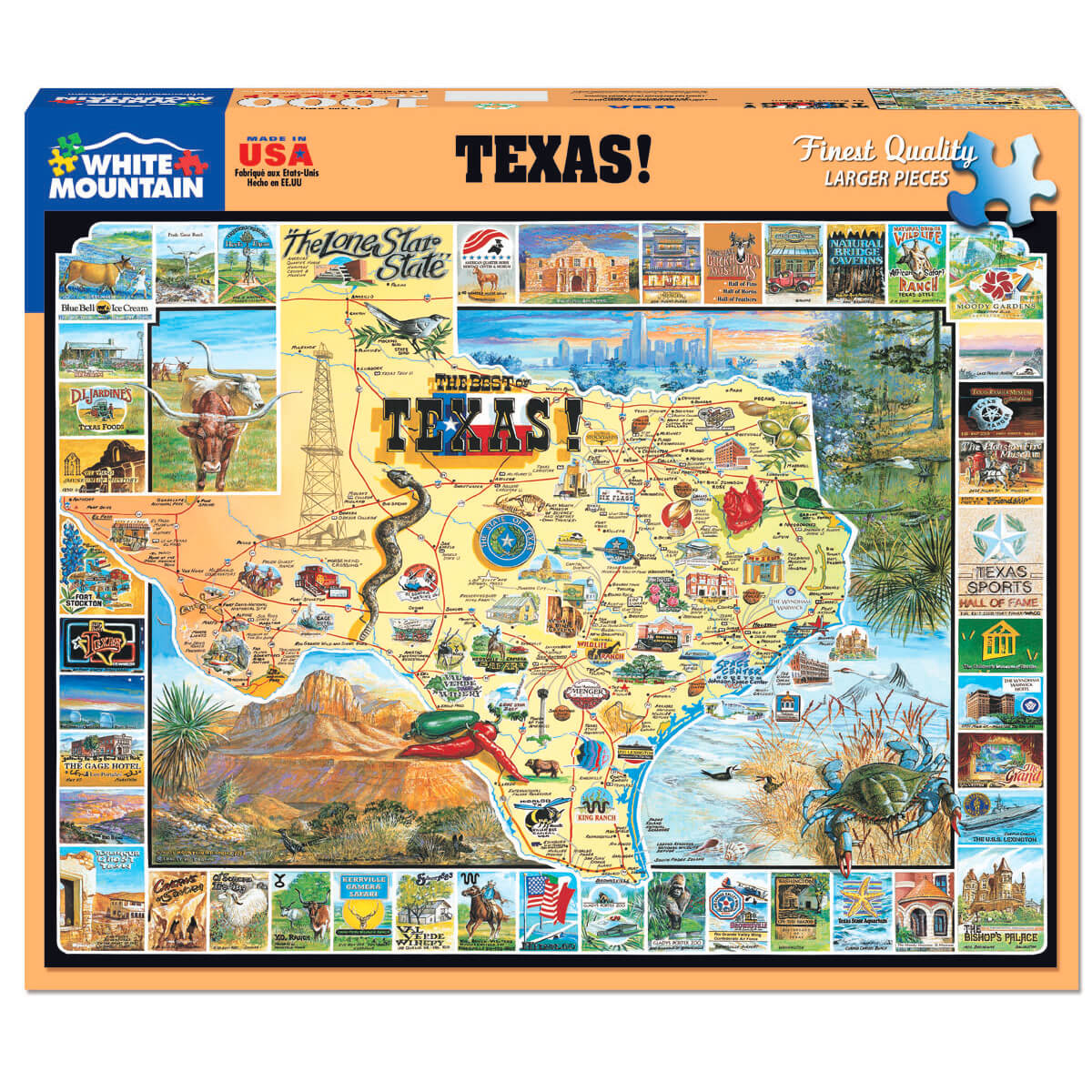 White Mountain Puzzles Best of Texas 1000 Piece Jigsaw Puzzle