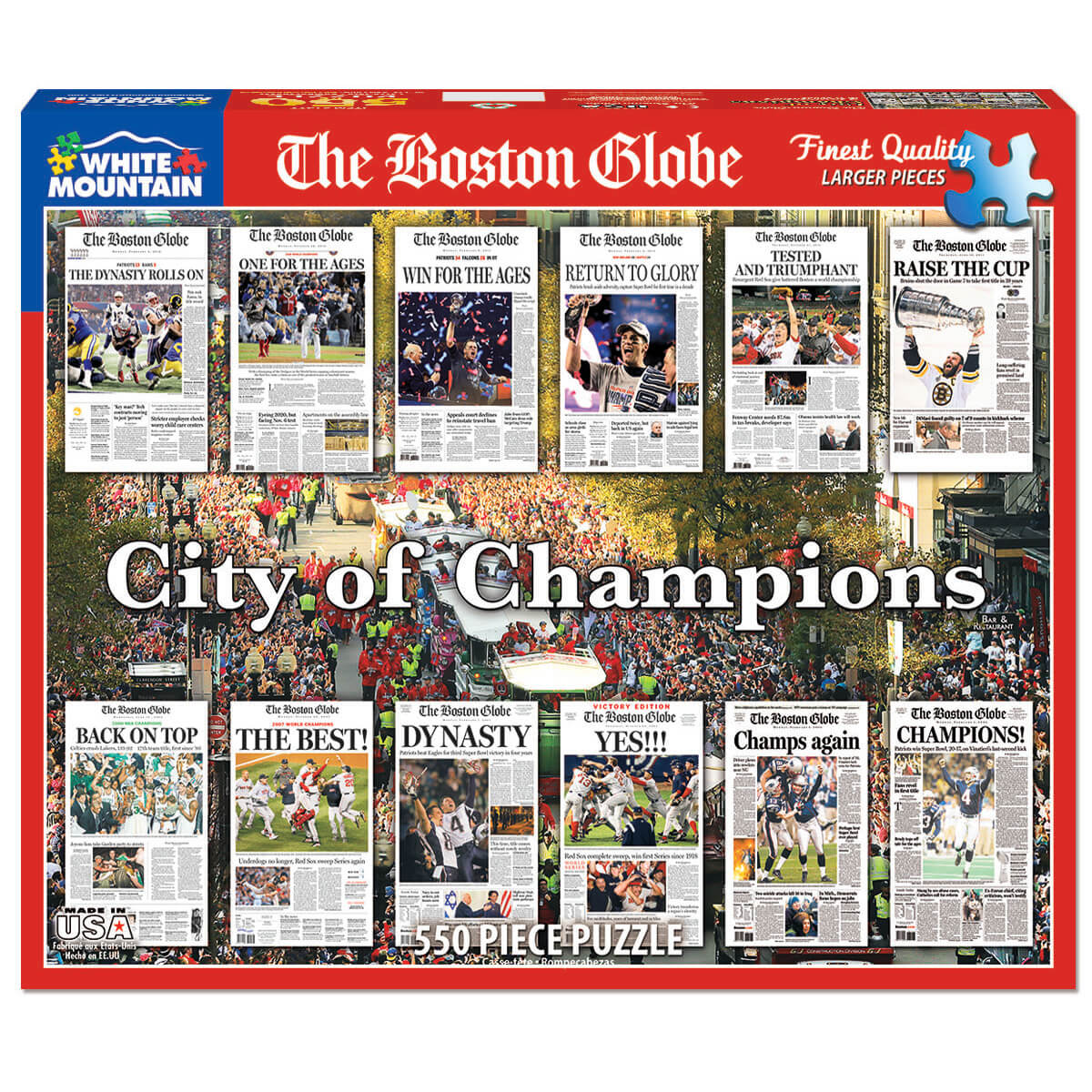 White Mountain Puzzles Boston City of Champions-2 550 Piece Jigsaw Puzzle