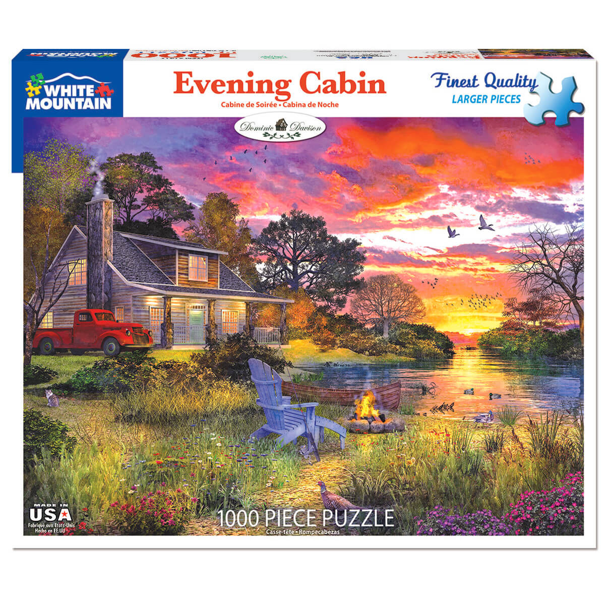 White Mountain Puzzles Evening Cabin 1000 Piece Jigsaw Puzzle