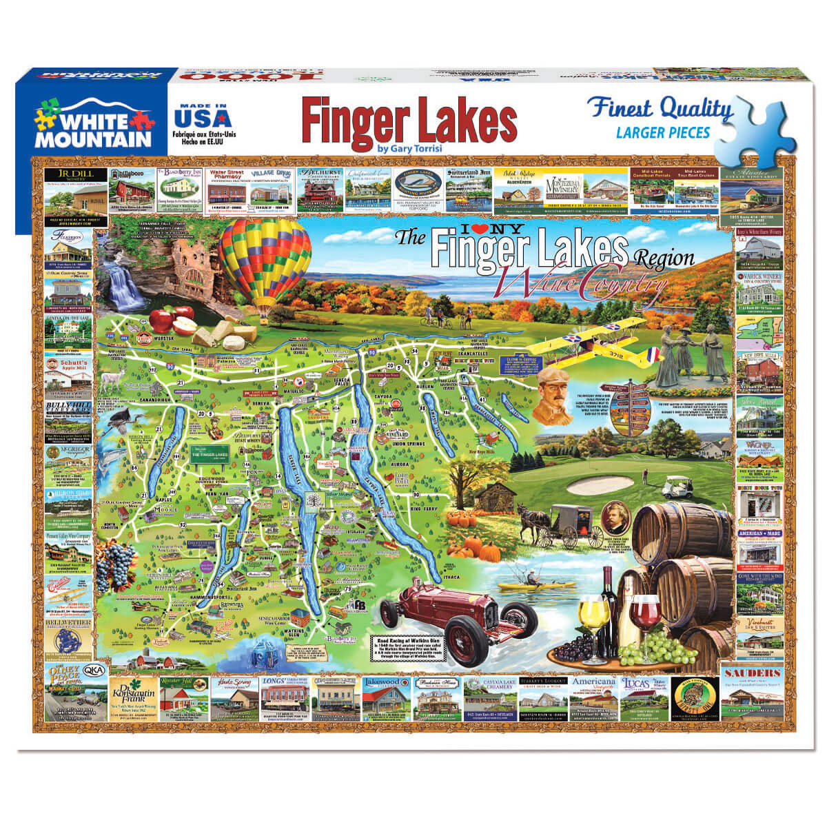 White Mountain Puzzles Finger Lakes 1000 Piece Jigsaw Puzzle