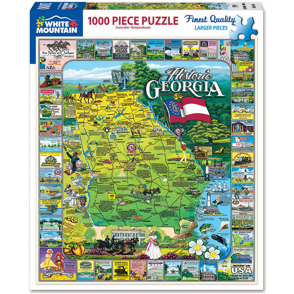 White Mountain Puzzles Historic Georgia 1000 Piece Jigsaw Puzzle