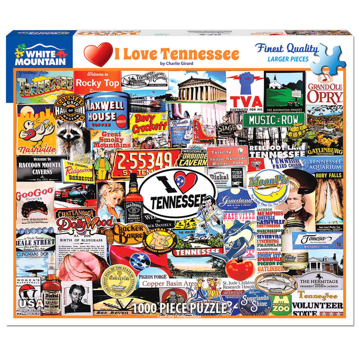 White Mountain Puzzles I Love Tennessee 1000 Piece Jigsaw Puzzle