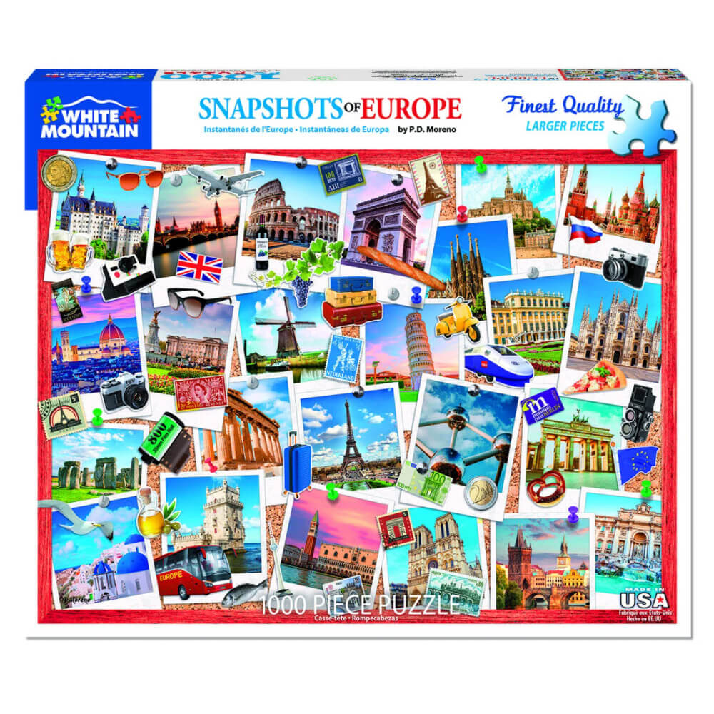 White Mountain Puzzles Snapshots of Europe 1000 Piece Jigsaw Puzzle