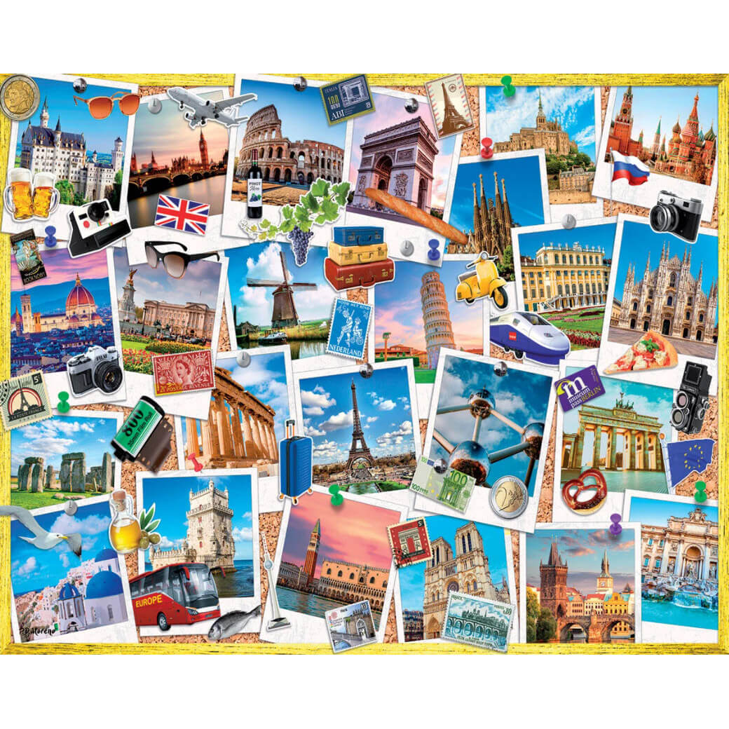 White Mountain Puzzles Snapshots of Europe 1000 Piece Jigsaw Puzzle