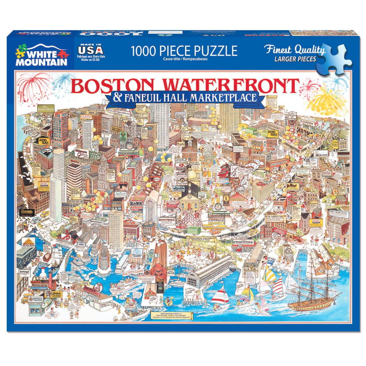 White Mountain Puzzles Boston MA 1000 Piece Jigsaw Puzzle