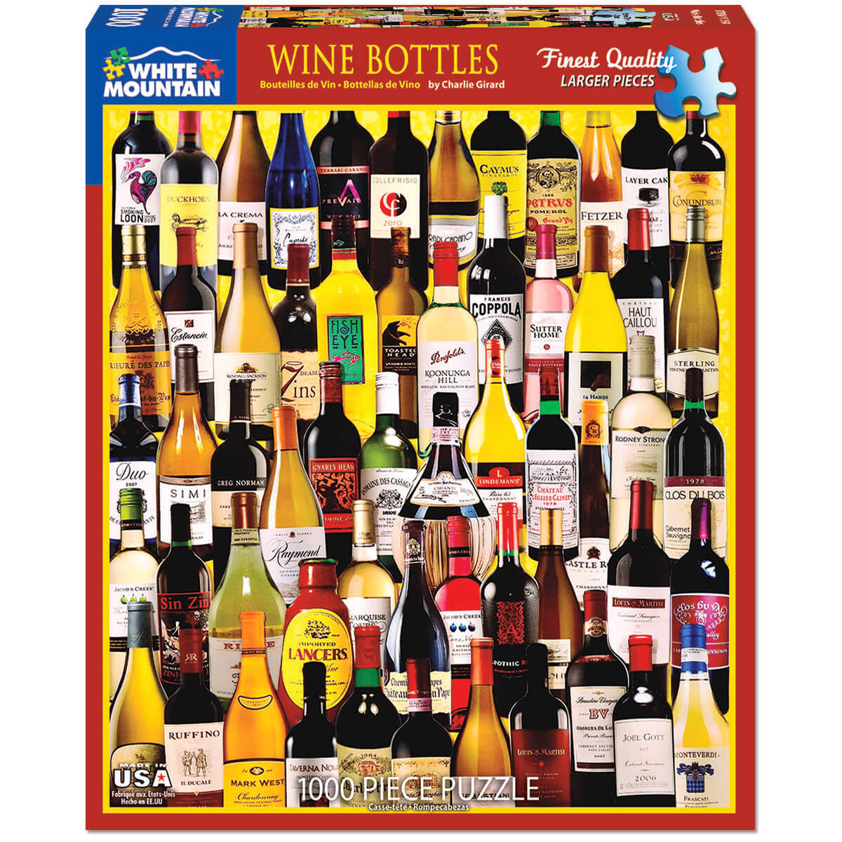 White Mountain Puzzles Wine Bottles 1000 Piece Jigsaw Puzzle