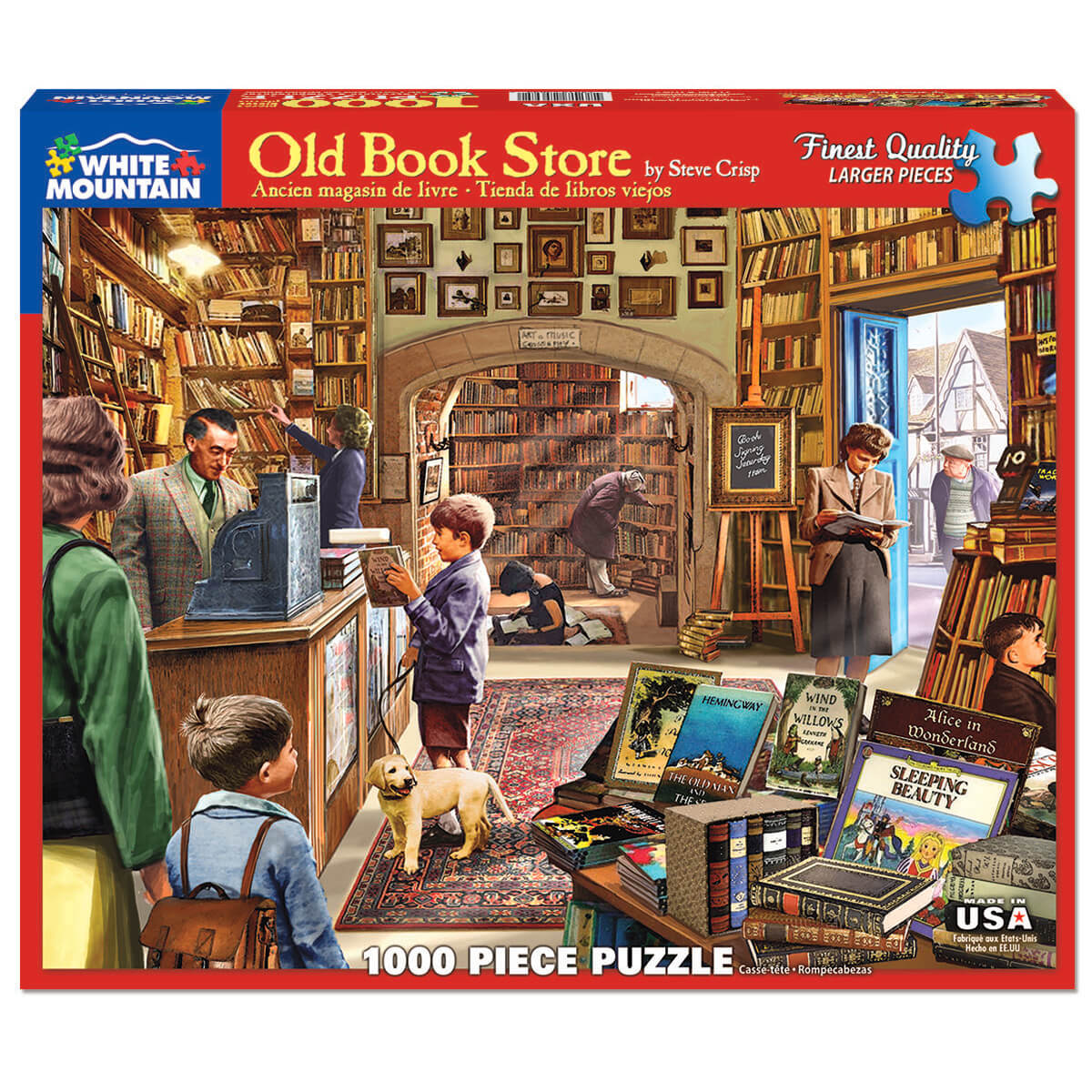 White Mountain Puzzles Old Book Store 1000 Piece Jigsaw Puzzle