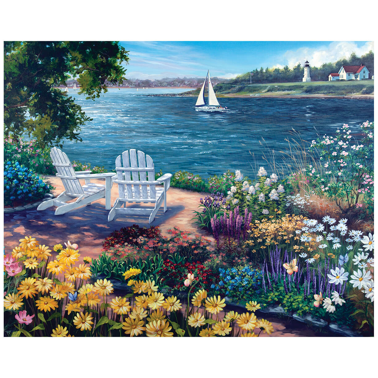 White Mountain Puzzles Garden by the Bay 1000 Piece Jigsaw Puzzle
