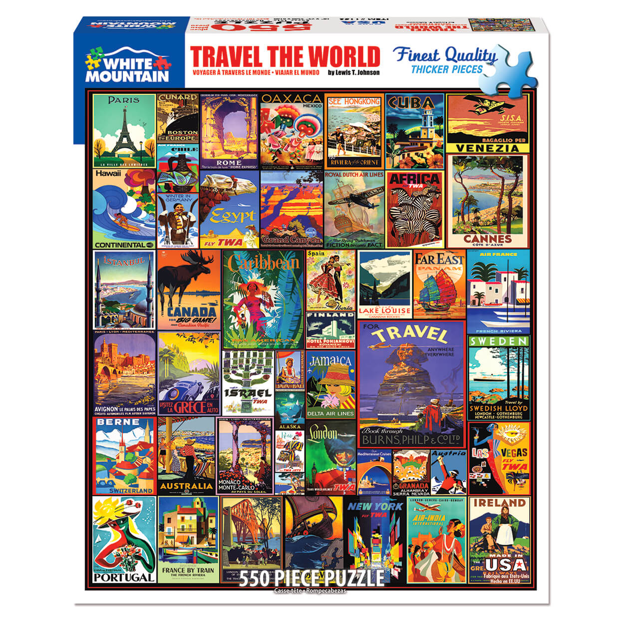 White Mountain Puzzles Travel The World 550 Piece Jigsaw Puzzle
