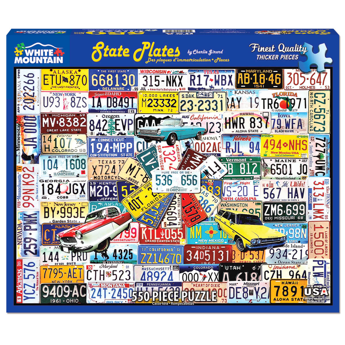 White Mountain Puzzles State Plates 550 Piece Jigsaw Puzzle