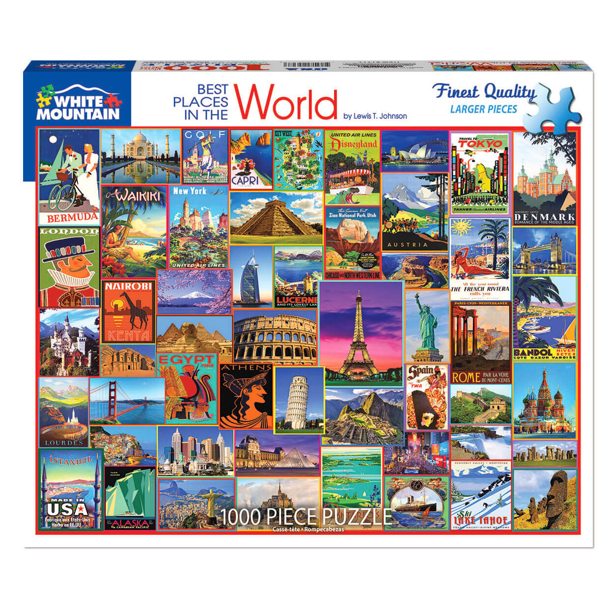 White Mountain Puzzles Best Places in the World 1000 Piece Jigsaw Puzzle