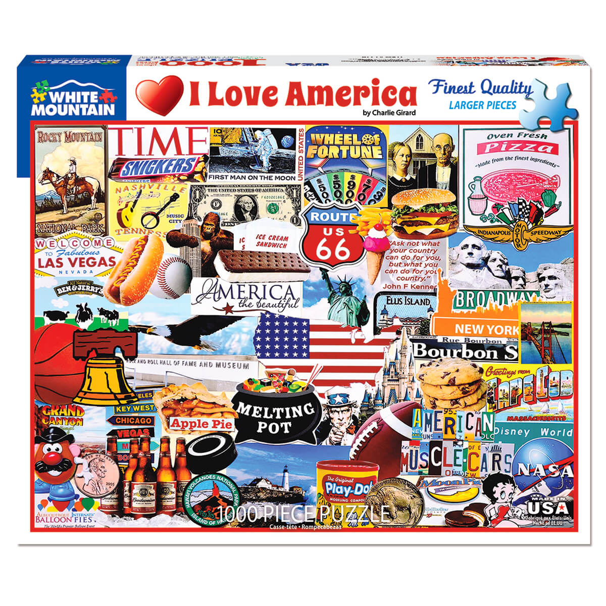 White Mountain Puzzles I Love America 1000 Piece Jigsaw Puzzle