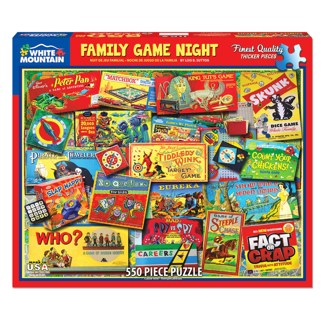 White Mountain Puzzles Family Game Night 550 Piece Jigsaw Puzzle