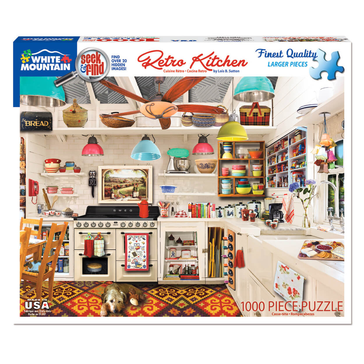 White Mountain Puzzles Retro Kitchen Seek & Find 1000 Piece Jigsaw Puzzle