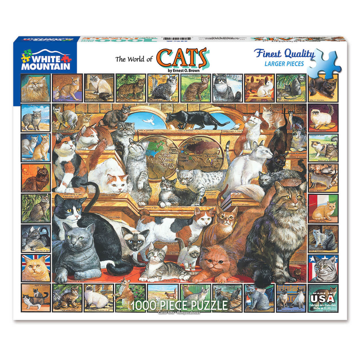 White Mountain Puzzles World of Cats 1000 Piece Jigsaw Puzzle