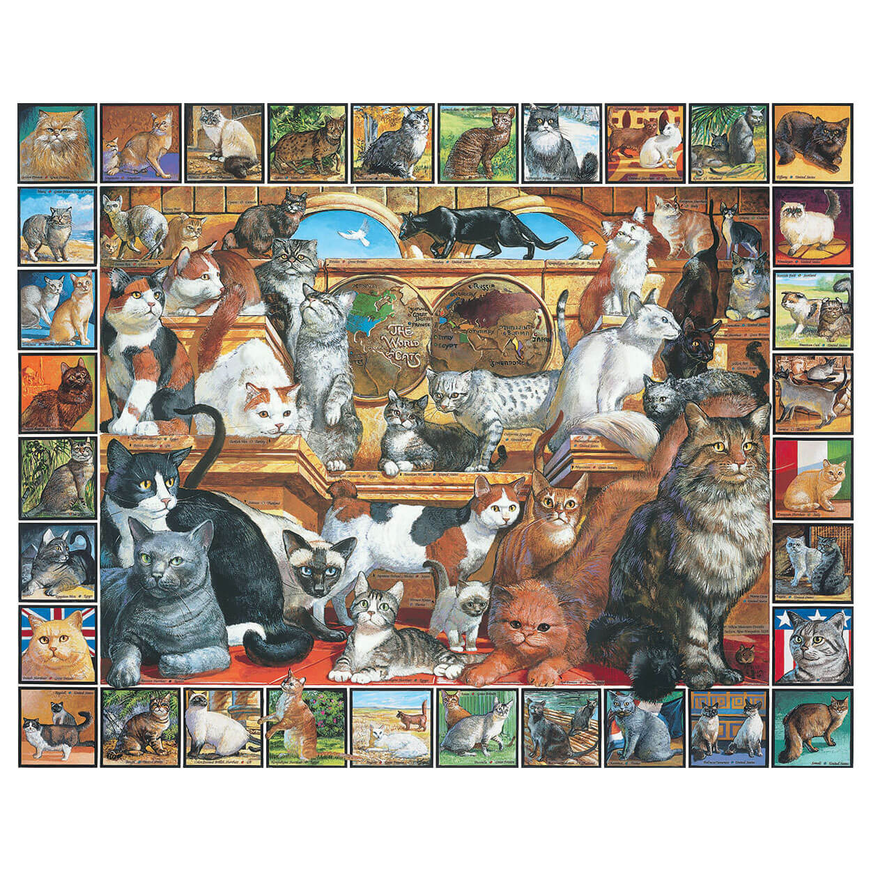 White Mountain Puzzles World of Cats 1000 Piece Jigsaw Puzzle