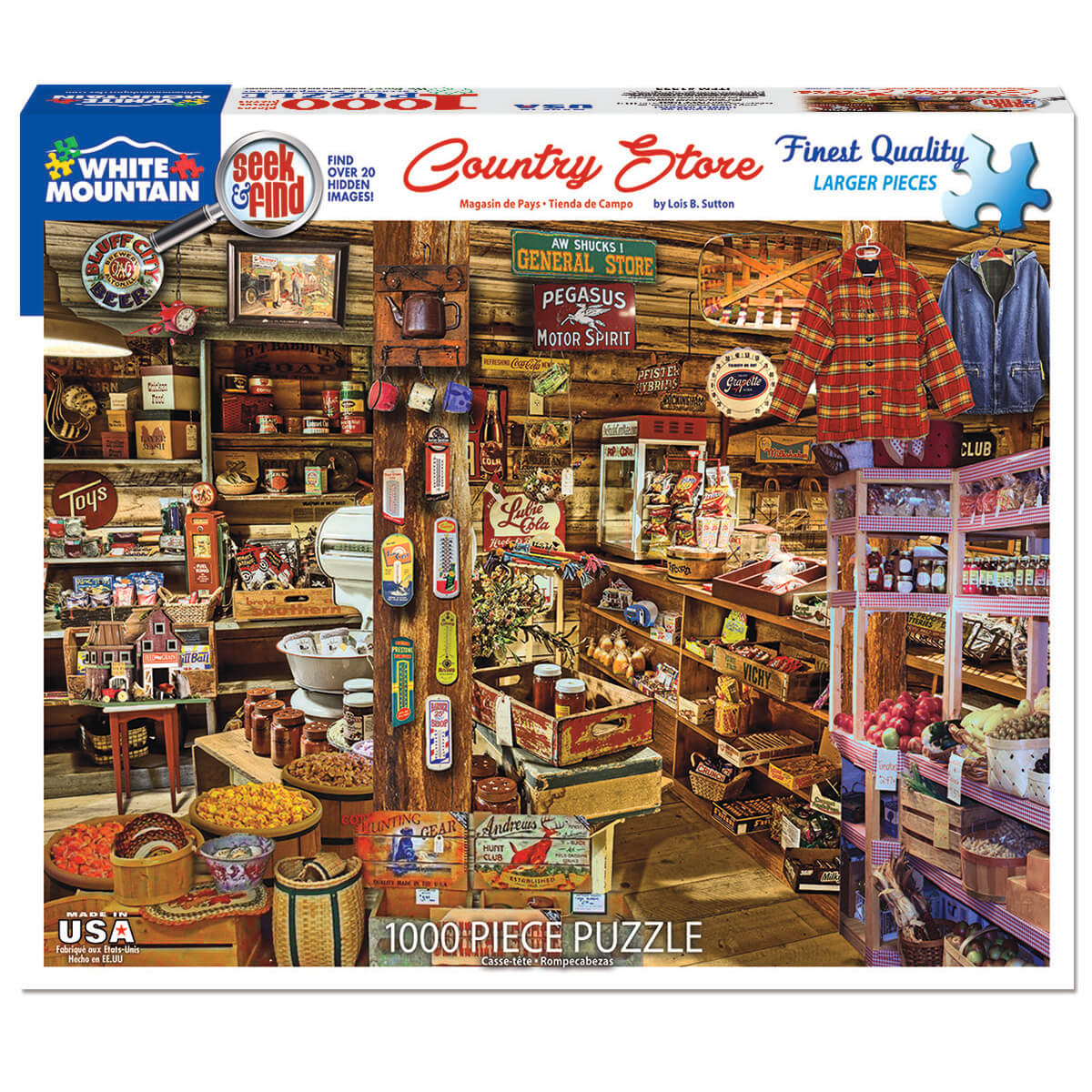 White Mountain Puzzles Country Store Seek & Find 1000 Piece Puzzle