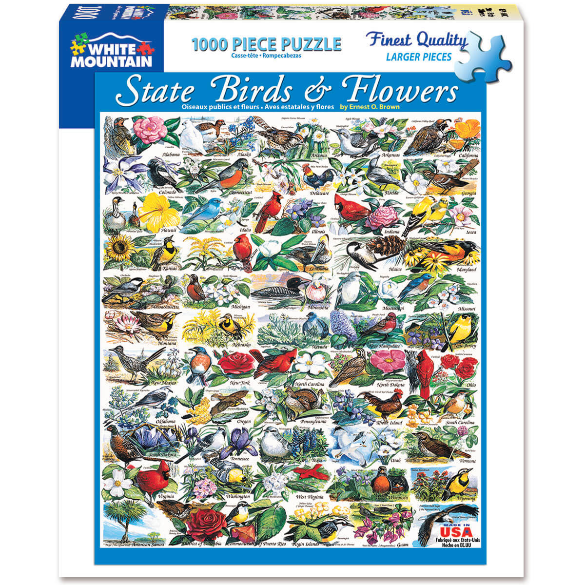 White Mountain Puzzles State Birds & Flowers 1000 Piece Jigsaw Puzzle