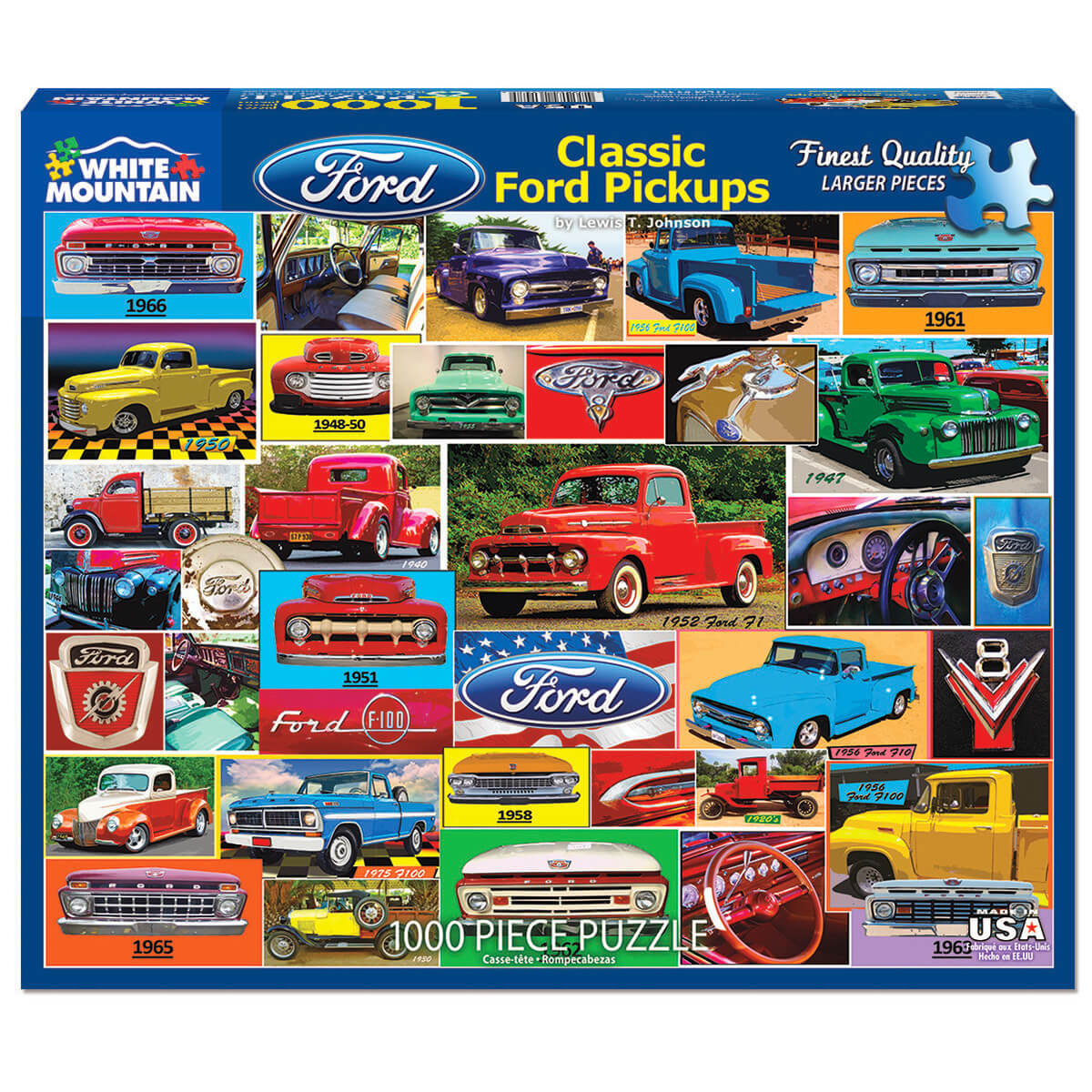 White Mountain Puzzles Classic Ford Pickups 1000 Piece Jigsaw Puzzle