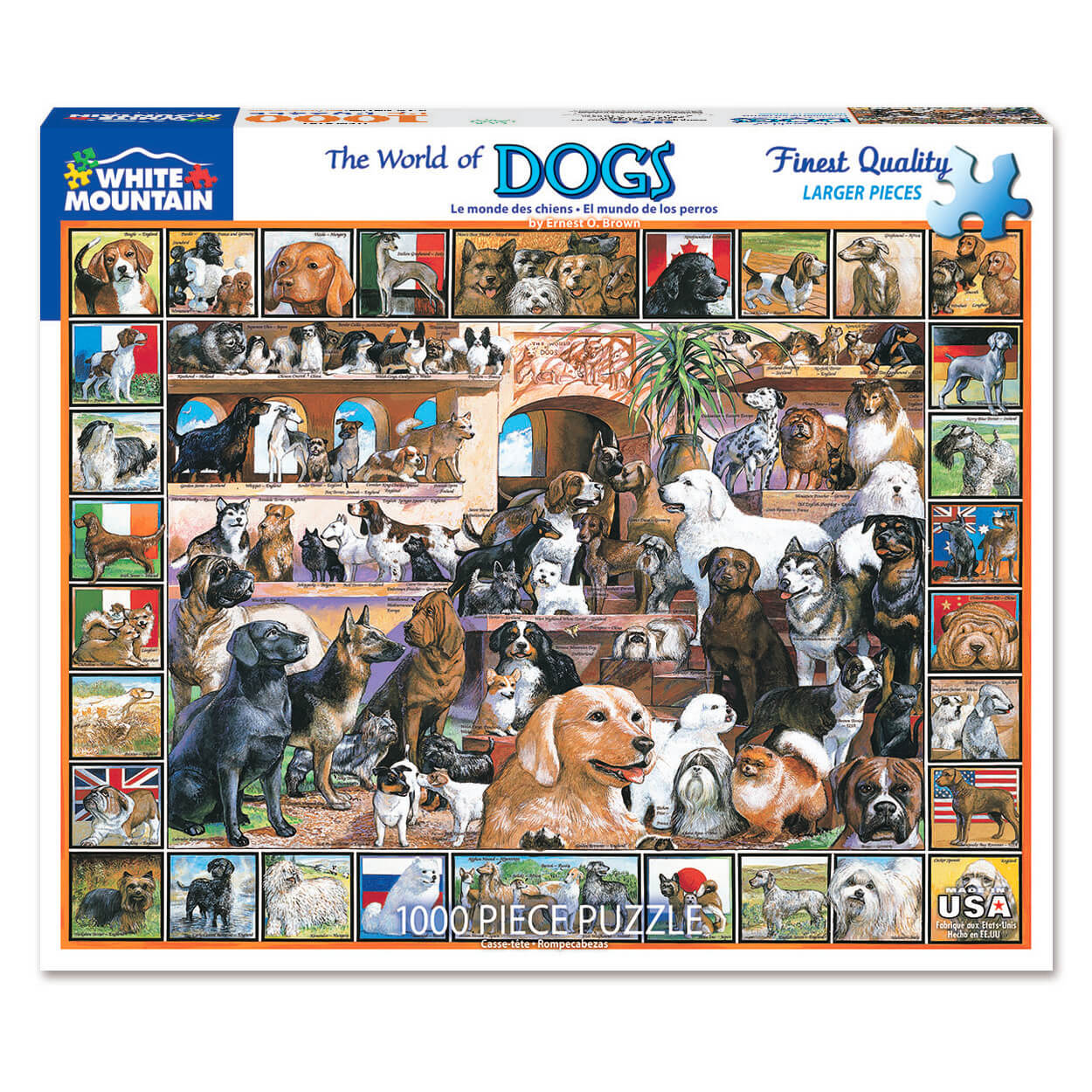 White Mountain Puzzles World of Dogs 1000 Piece Jigsaw Puzzle