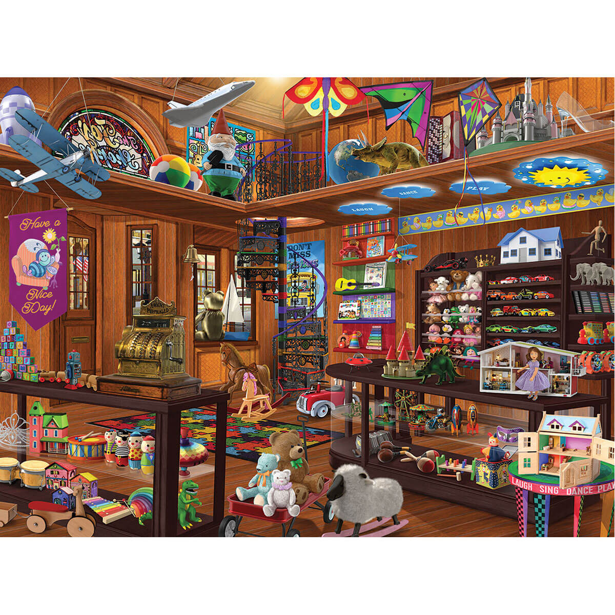 White Mountain Puzzles Toy Shop Seek & Find 1000 Piece Jigsaw Puzzle