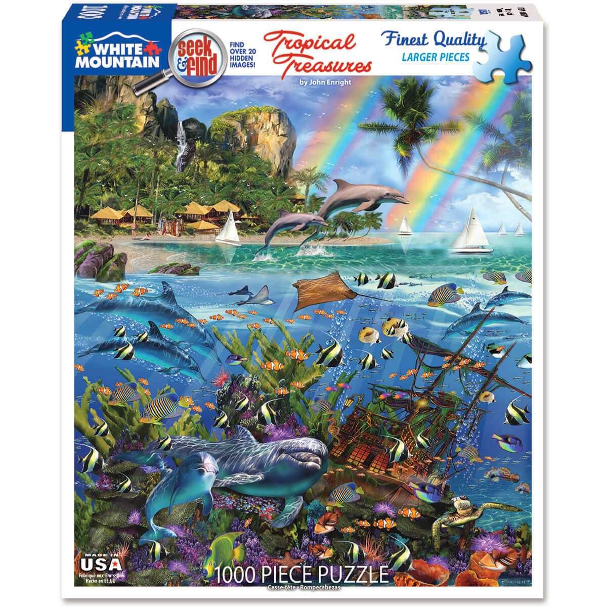 White Mountain Puzzles Tropical Treasures Seek & Find 1000 Pc Puzzle