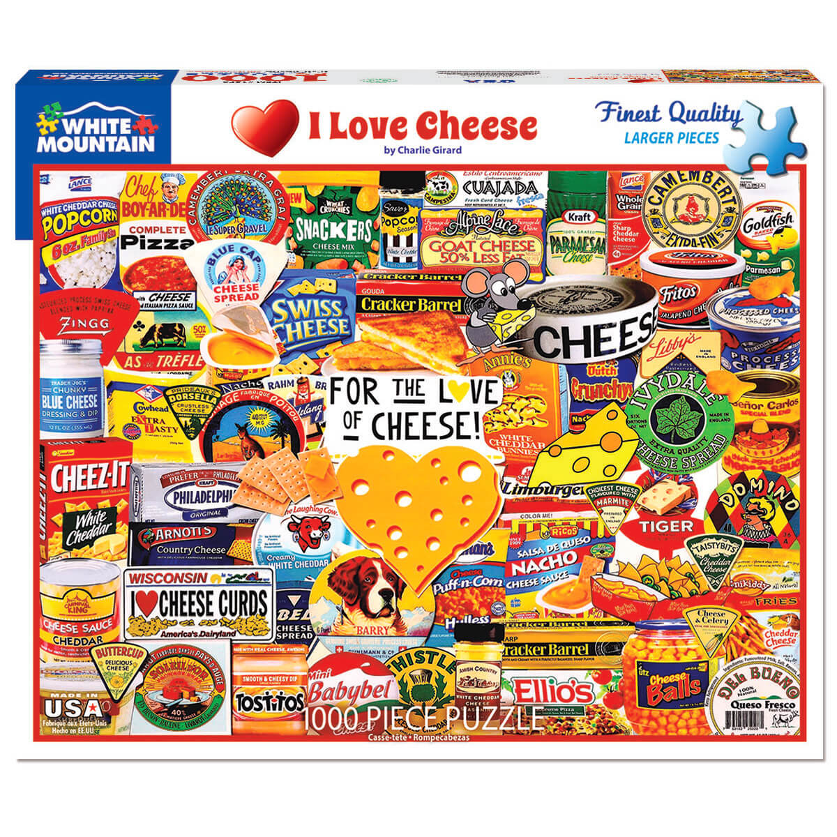 White Mountain Puzzles I Love Cheese 1000 Piece Jigsaw Puzzle