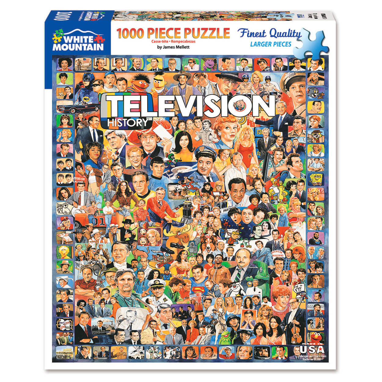 White Mountain Puzzles Television History 1000 Piece Jigsaw Puzzle