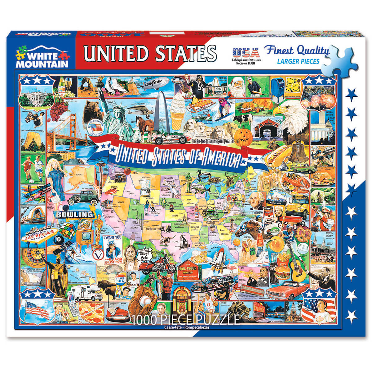 White Mountain Puzzles United States of America 1000 Pc Jigsaw Puzzle