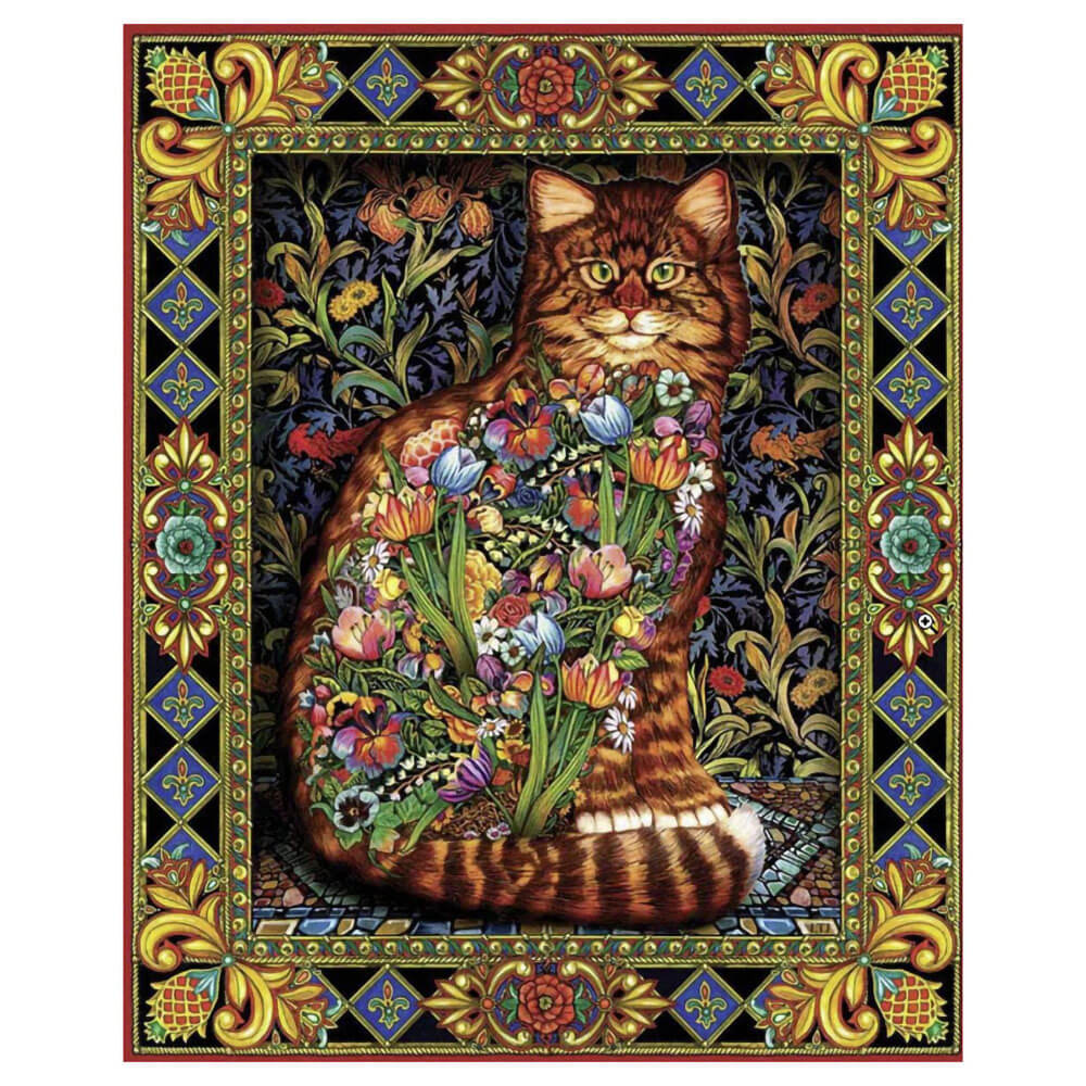 White Mountain Puzzles Tapestry Cat 1000 Piece Jigsaw Puzzle