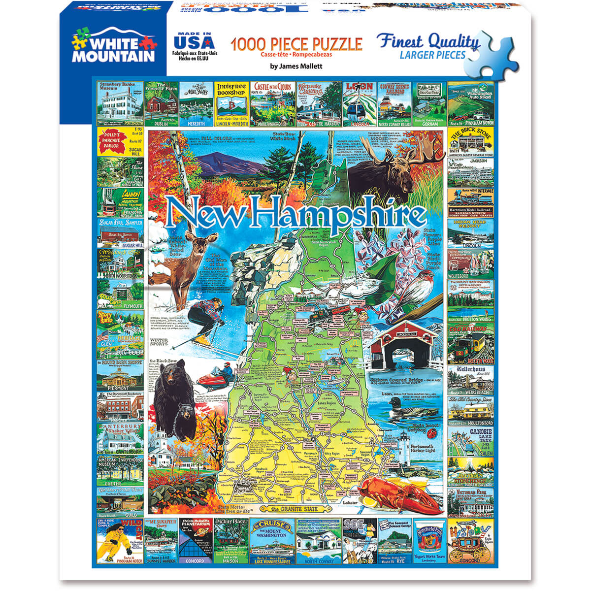 White Mountain Puzzles Best of New Hampshire 1000 Piece Jigsaw Puzzle