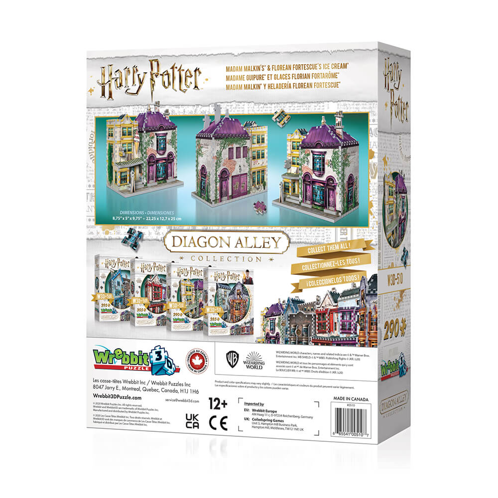 Wrebbit 3D Harry Potter Madam Malkin's & Florean Fortescue's Ice Cream 290 Piece 3D Jigsaw Puzzle